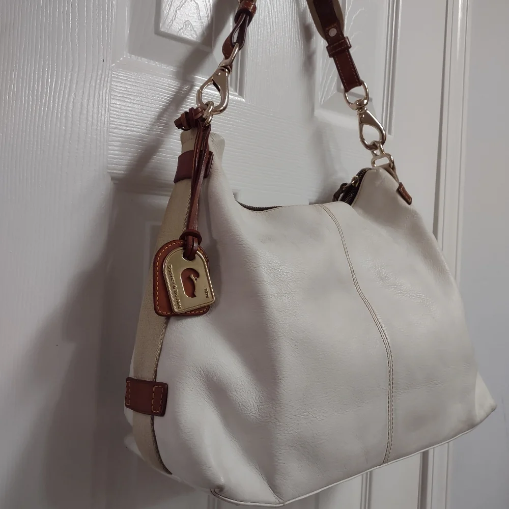 Dooney & Bourke Shoulder Bag White/Brown LG - Picture 5 of 16